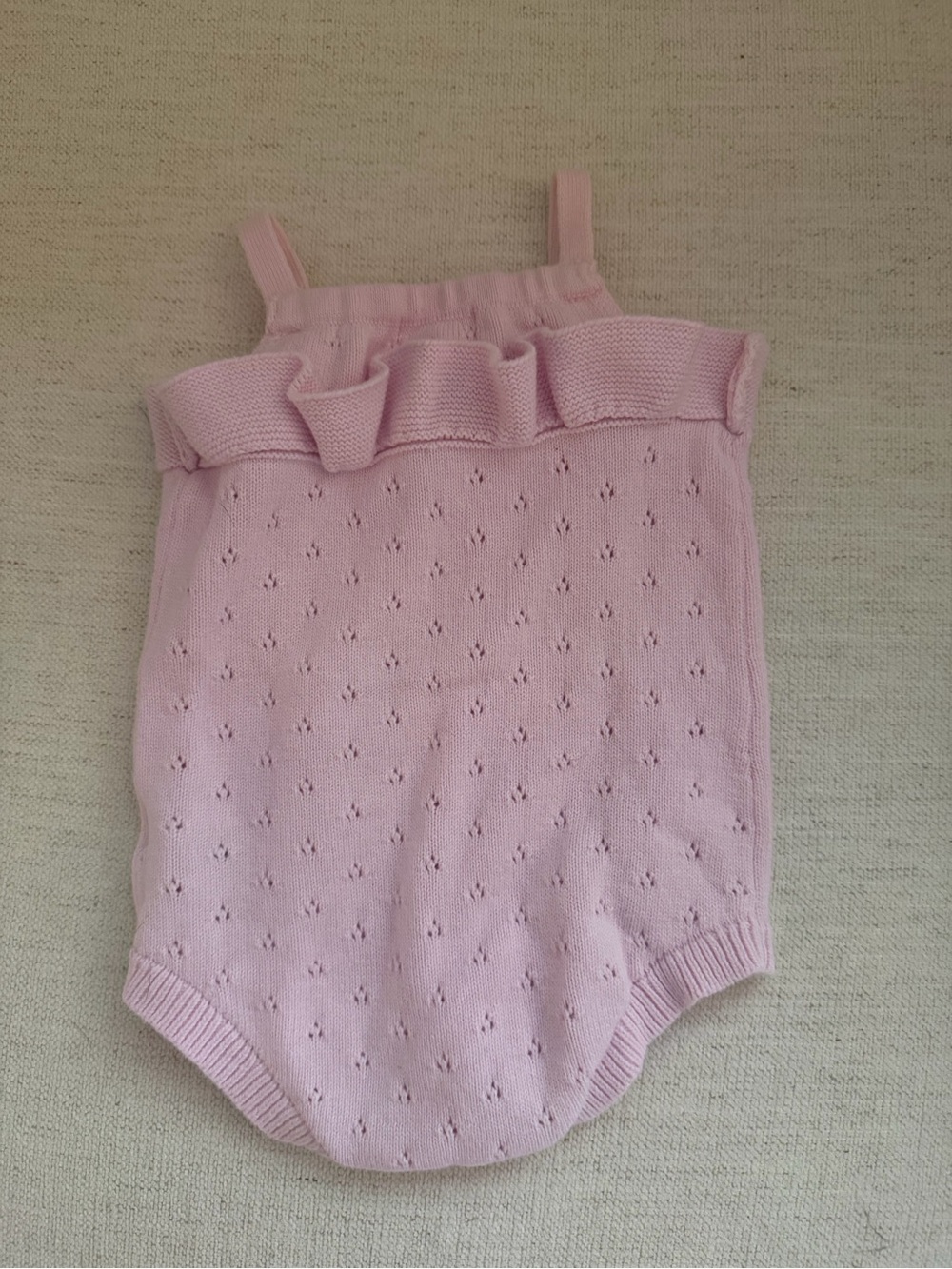 Cat & Jack Pastel Pink Knit Ruffle Baby One-Piece